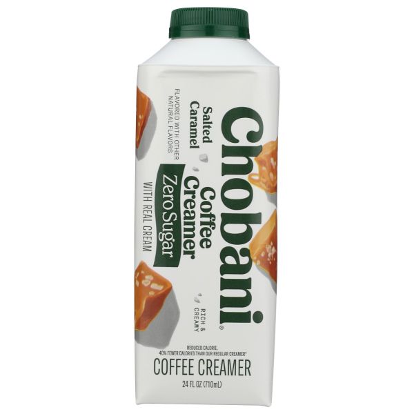 CHOBANI: Zero Sugar Coffee Creamer Salted Caramel, 24 fo