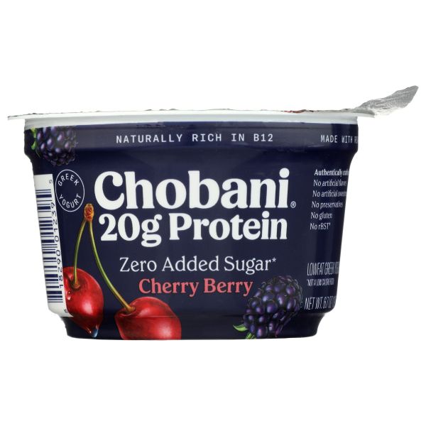 CHOBANI: High Protein Greek Yogurt Cherry Berry, 6.7 oz