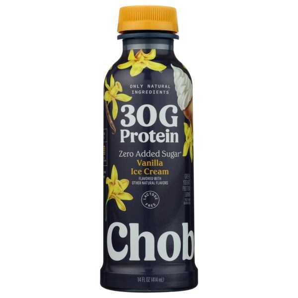 CHOBANI: High Protein Greek Yogurt Drink Vanilla Ice Cream, 14 fo