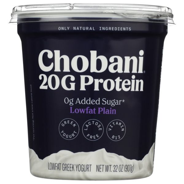 CHOBANI: High Protein Greek Yogurt Lowfat Plain, 32 oz