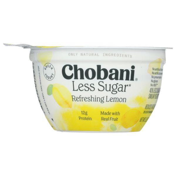 CHOBANI: Less Sugar Refreshing Lemon Yogurt, 5.3 oz