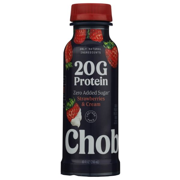 CHOBANI: High Protein Greek Yogurt Drink Strawberries and Cream, 10 oz