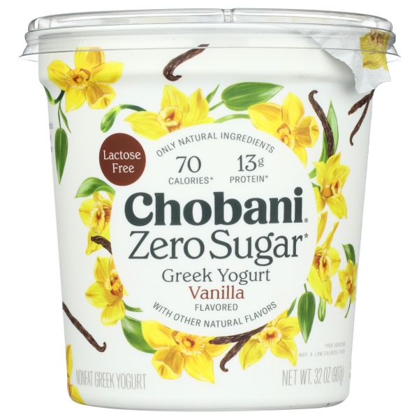 CHOBANI: Zero Sugar Vanilla Greek Yogurt, 32 oz
