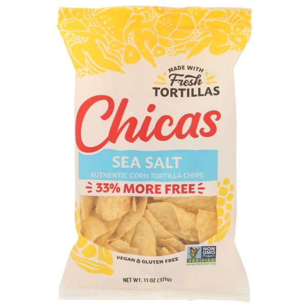 CHICAS: Original Sea Salt Corn Tortilla Chips, 11 oz