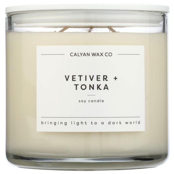 CALYAN WAX CO: Vetiver Tonka 3 Wick Soy Candle, 15 oz