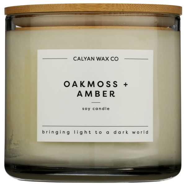 CALYAN WAX CO: Oakmoss Amber 3 Wick Soy Candle, 15 oz