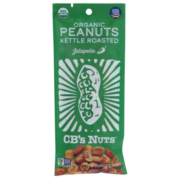 CBS NUTS: Organic Kettle Roasted Peanuts Jalapeno, 1.5 oz
