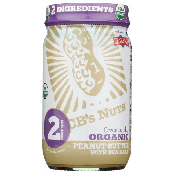 CBS NUTS: Creamunchy Organic 2 Ingredient Sea Salt Peanut Butter, 16 oz
