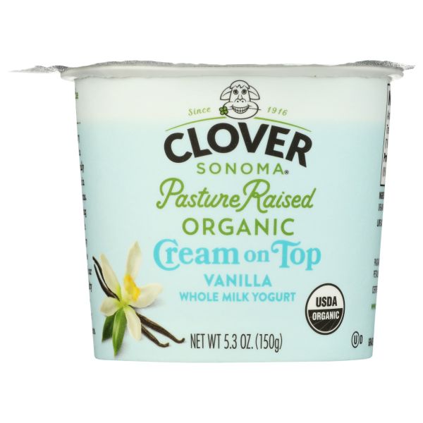 CLOVER SONOMA: Organic Cream On Top Yogurt Vanilla, 6 oz