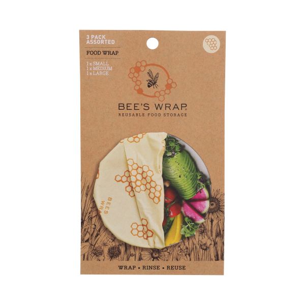 BEES WRAP: Wrap 3Pack Honeycomb Prnt, 6 ea