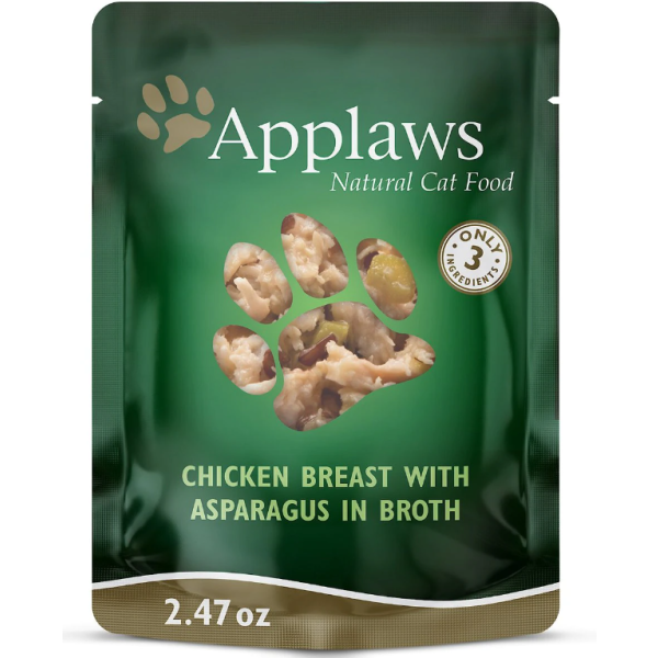 APPLAWS: Natural Wet Cat Food Chicken Breast With Asparagus In Broth, 2.47 oz