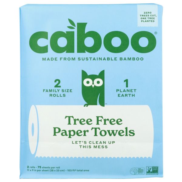 CABOO: Tree Free Bamboo Paper Towels 2 Count, 1 ea