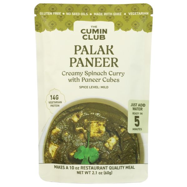 THE CUMIN CLUB: Palak Paneer, 2.12 oz
