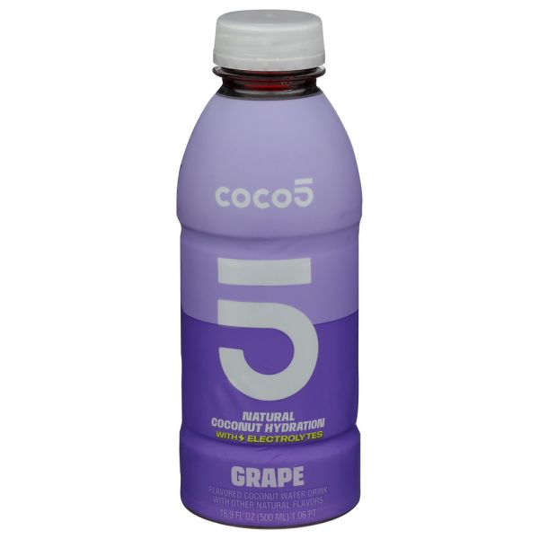 COCO5: Grape Coconut Water Hydration Drink, 16.9 fo