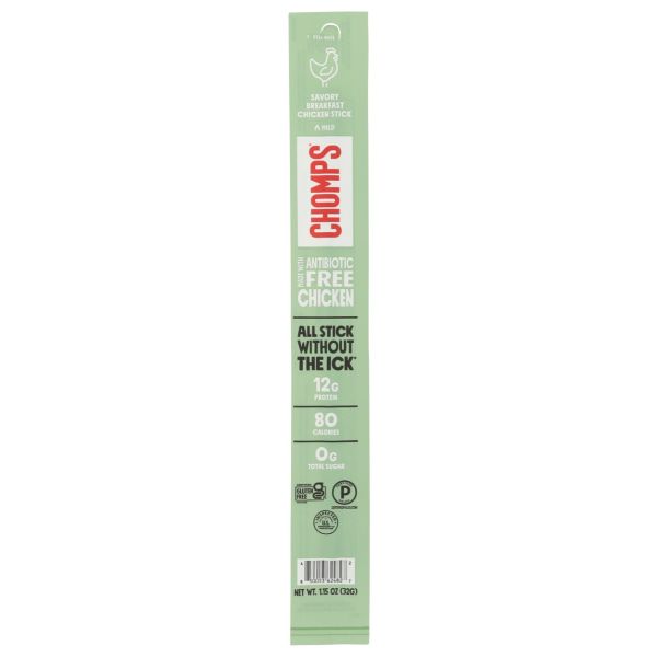 CHOMPS: Savory Breakfast Chicken Meat Stick, 1.15 oz