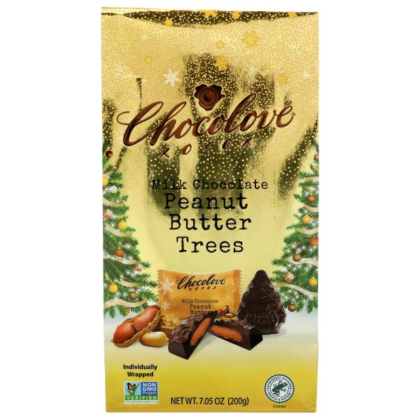 CHOCOLOVE: Milk Chocolate Peanut Butter Trees, 7.05 oz