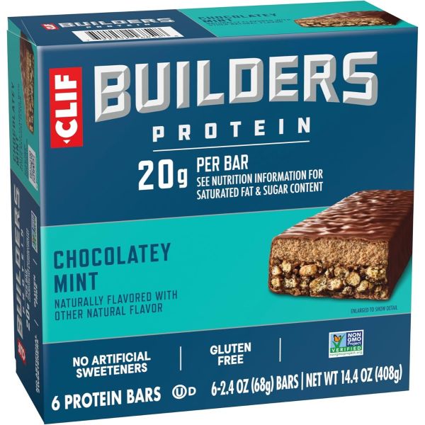 CLIF: Builders Protein Bar Chocolatey Mint Pack of 6, 14.4 oz