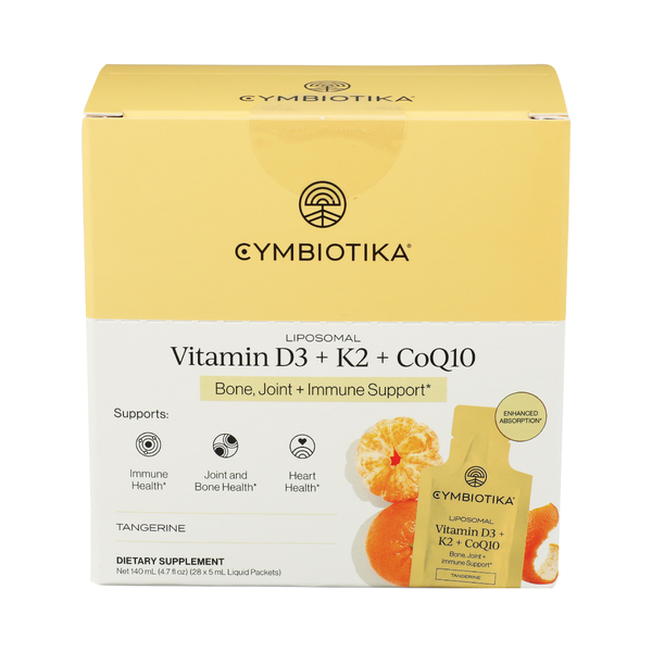 CYMBIOTIKA: Liposomal Vitamin D3 K2 CoQ10 28 Count, 4.7 fo