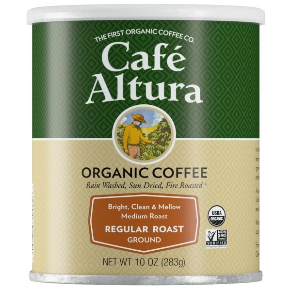 CAFE ALTURA: Organic Regular Roast Ground Coffee, 10 oz
