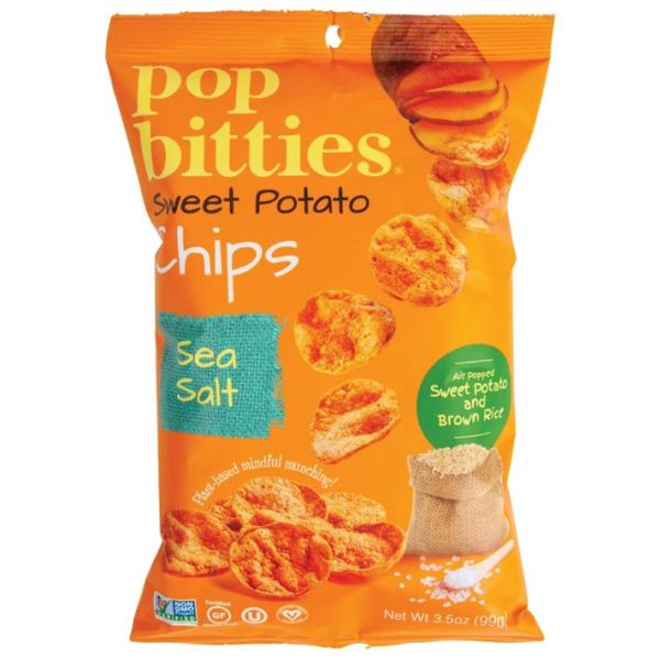 POP BITTIES: Sweet Potato Chips Sea Salt, 3.5 oz