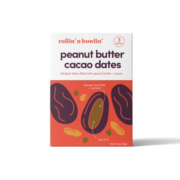 ROLLIN N BOWLIN: Dates Cacao Pnut Butter, 1.8 oz