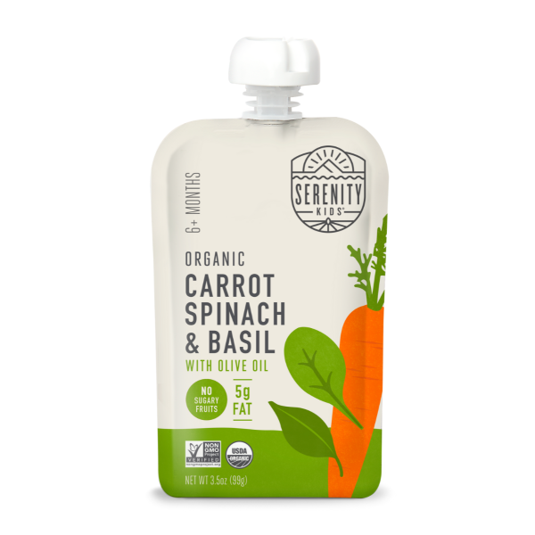 SERENITY KIDS: Pouch Organic Carrots Spinach, 3.5 oz