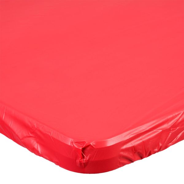 CREATIVE CONVERTING: Stay Put Real Red Rectangular Plastic Tablecloth, 1 ea