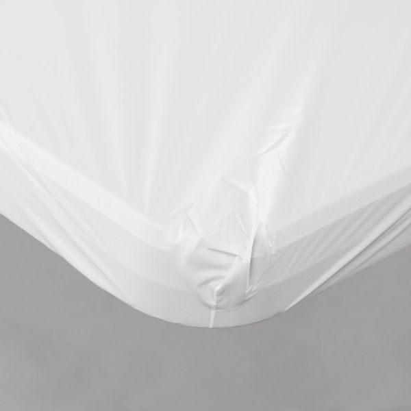 CREATIVE CONVERTING: Stay Put White Rectangular Plastic Tableloth, 1 ea