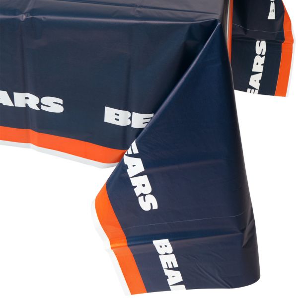 CREATIVE CONVERTING: Chicago Bears Plastic Table Cover, 1 ea