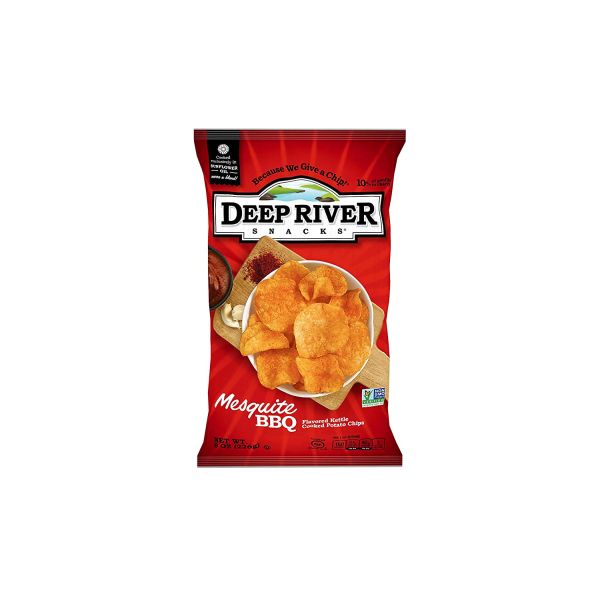 DEEP RIVER: Mesquite Bbq Kettle Cooked Potato Chips, 8 oz