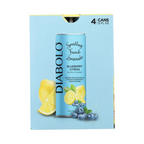 DIABOLO: Blueberry Citron Soda 4pk, 48 fo