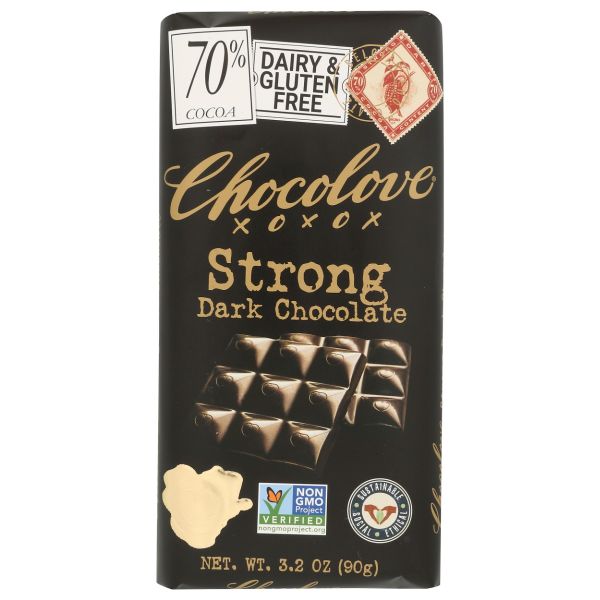 CHOCOLOVE: Strong Dark Chocolate Bar, 3.2 oz
