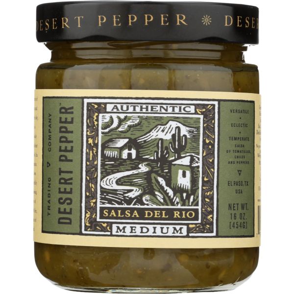 DESERT PEPPER: Salsa Del Rio Medium, 16 oz