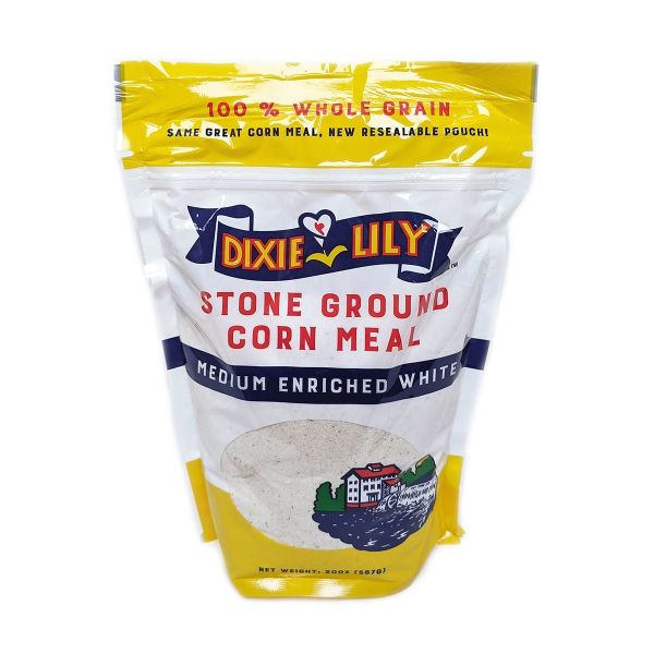 DIXIE LILY: Stone Ground Medium Enriched White Corn Meal, 20 oz