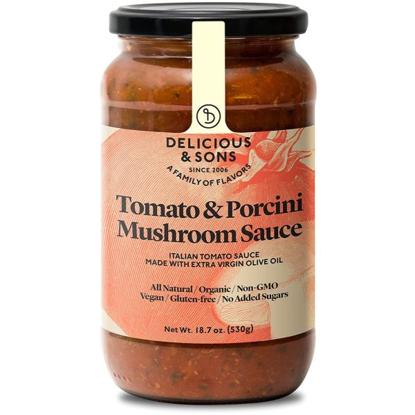 DELICIOUS AND SONS: Tomato Porcini Mushroom Sauce, 18.7 oz