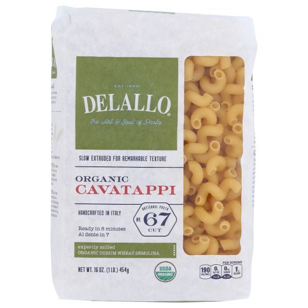 DELALLO: Organic Cavatappi Pasta, 1 lb