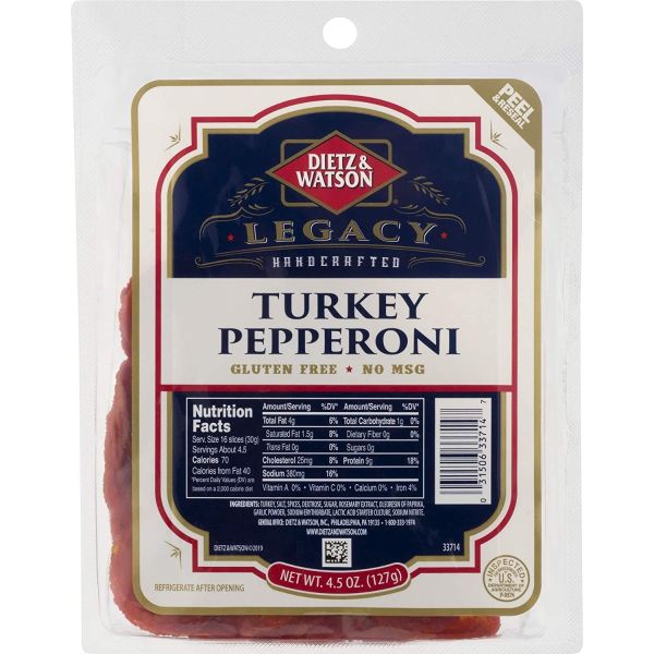 DIETZ AND WATSON: Turkey Pepperoni, 4.5 oz