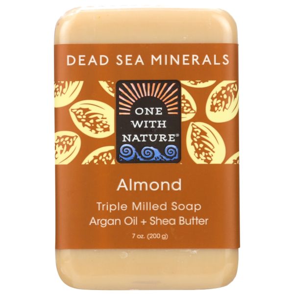 ONE WITH NATURE: Almond Dead Sea Minerals Soap Bar, 7 oz