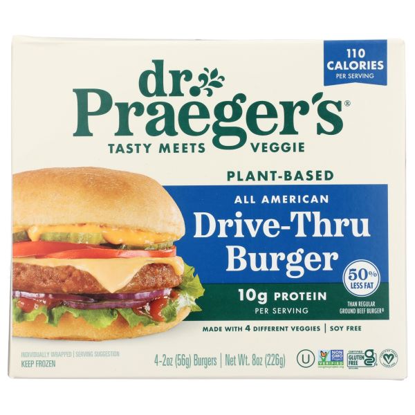 DR PRAEGER: All American Drive Thru Veggie Burgers, 8 oz