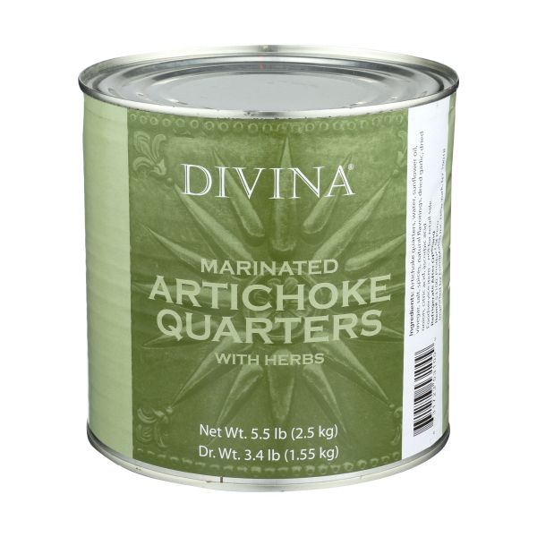 DIVINA: Marinated Artichoke Quarters With Herbs, 5.5 lb