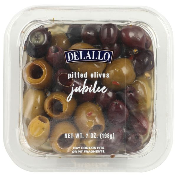 DELALLO: Pitted Olive Jubilee in Oil, 7 oz