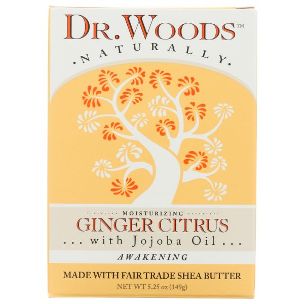 DR WOODS: Ginger Citrus Soap Bar, 5.25 oz