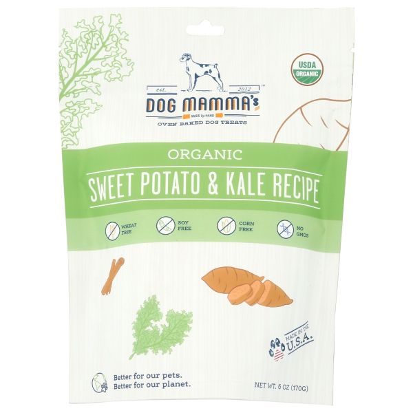 DOG MAMMAS: Organic Sweet Potato and Kale Dog Treats, 6 oz