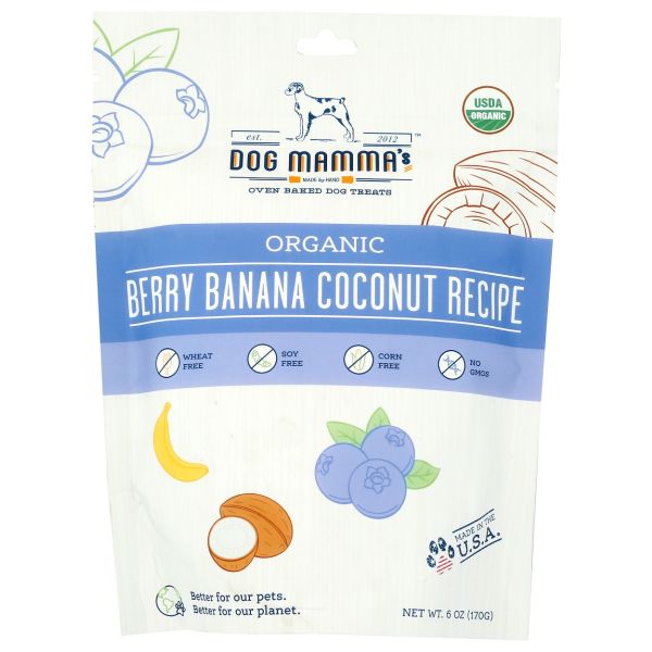 DOG MAMMAS: Organic Berry Banana Coconut Dog Treats, 6 oz
