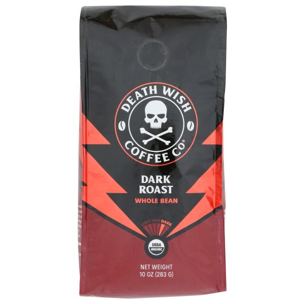 DEATH WISH COFFEE: Dark Roast Whole Bean Coffee, 10 oz