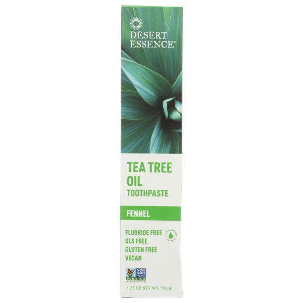 DESERT ESSENCE: Natural Tea Tree Oil Toothpaste Fennel, 6.25 oz