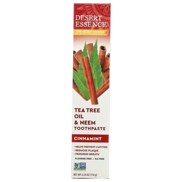 DESERT ESSENCE: Neem Toothpaste Cinnamint, 6.25 oz