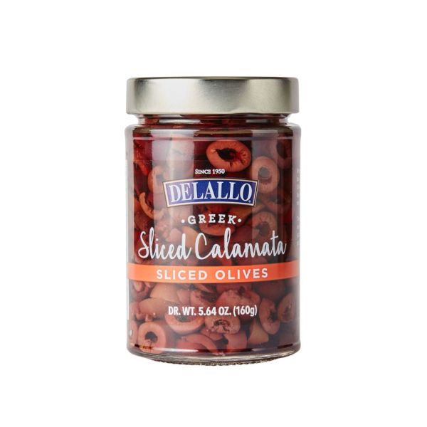 DELALLO: Sliced Calamata Olives, 5.64 oz