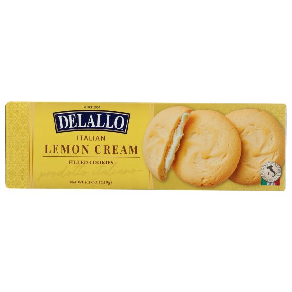 DELALLO: Italian Lemon Cream Filled Cookies, 5.3 oz