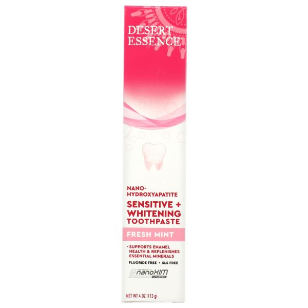 DESERT ESSENCE: Nano Whitening and Sensitive Toothpaste, 4 oz